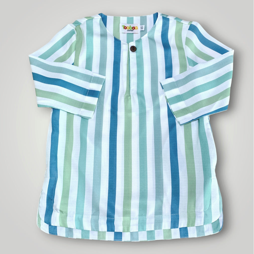 Toobaa Boys Kurta Moroccan Stripes - Aquafresh