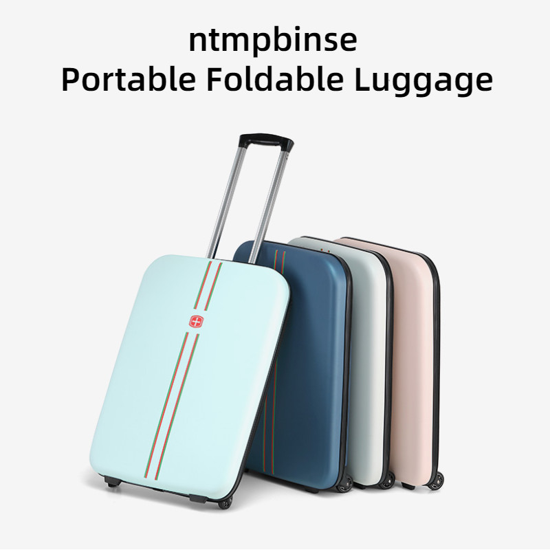 Ntmpbinse กระเป๋าเดินทางล้อลาก พับได้ น้ําหนักเบา 79.9 ซม. 66.6 ซม.