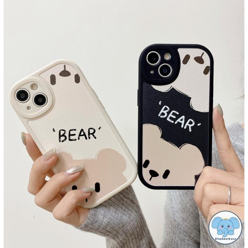 เคส Tpu ลายหมีการ์ตูนน่ารักคู่เข้ากันได้สำหรับ iPhone 16 11 13 12 14 Pro Max 7Plus 8Plus XR X XS Max 7 8 Plus หมีน่ารัก