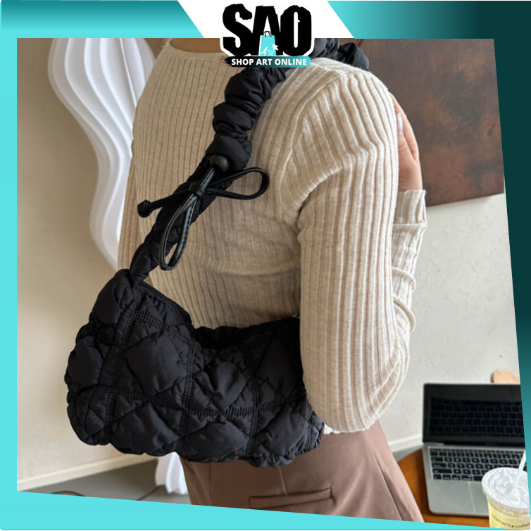 SAO - T6153 Plush Puff Pack / Puffy Adjustable Sling Bag / Aesthetic Adjustable Puffy Bag / Puffy Ba