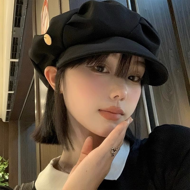 In stock and fast delivery#Cloud Beret Female Summer Korean Style Versatile Face-Looking Small Bud Painter Hat Net Red Big Head Circumference HatinsTide2.20LyL