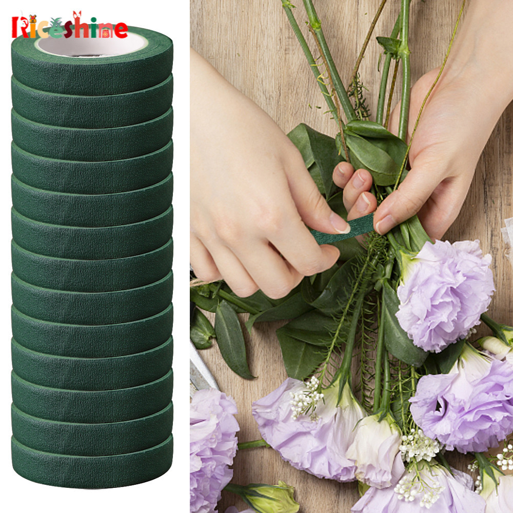 เทปพันก้านดอกไม้ ไนล่อน มีกาวในตัว สีเขียว สําหรับงานแต่งงาน