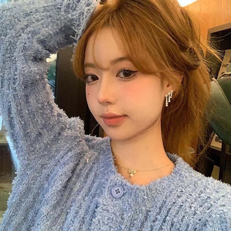 ต่างหู ประดับมุก ไม่ต้องเจาะรู สไตล์มินิมอล CEk805