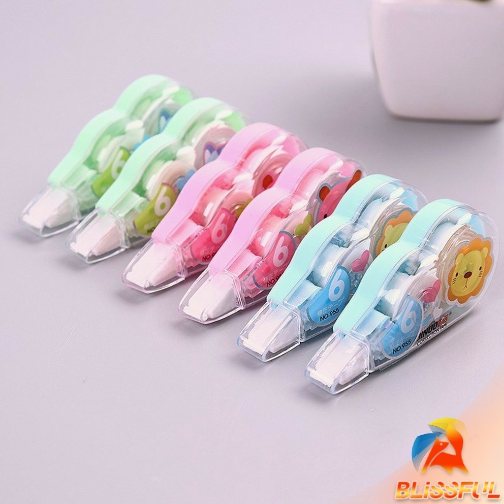 B.F เทปลบคำผิด การ์ตูน อย่างดี 5 มม. มีขนาดความยาว8 และ 16 เมตร จัดส่งคละลาย correction tape