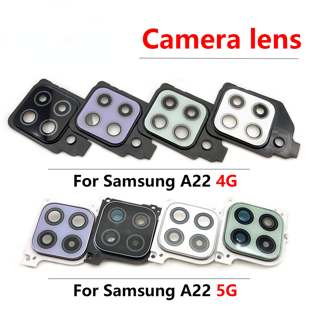 ใหม่ ฝาครอบเลนส์กล้องหลัง พร้อมกรอบ สําหรับ Samsung A22 4G A225F A22 5G A226B