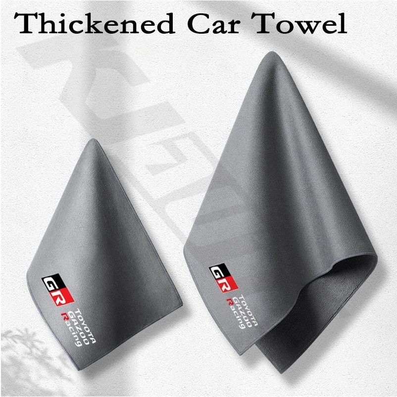 ตกแต่งบ้าน ผ้าขนหนู ผ้าฟลีซ สําหรับทําความสะอาดรถยนต์ Toyota GR Sport Gazoo Racing Vios Raize Wigo Rush Veloz Yaris Ativ Innova Avanza Altis Fortuner Hilux Corolla Cross ส่งด่วน สั่งเลย