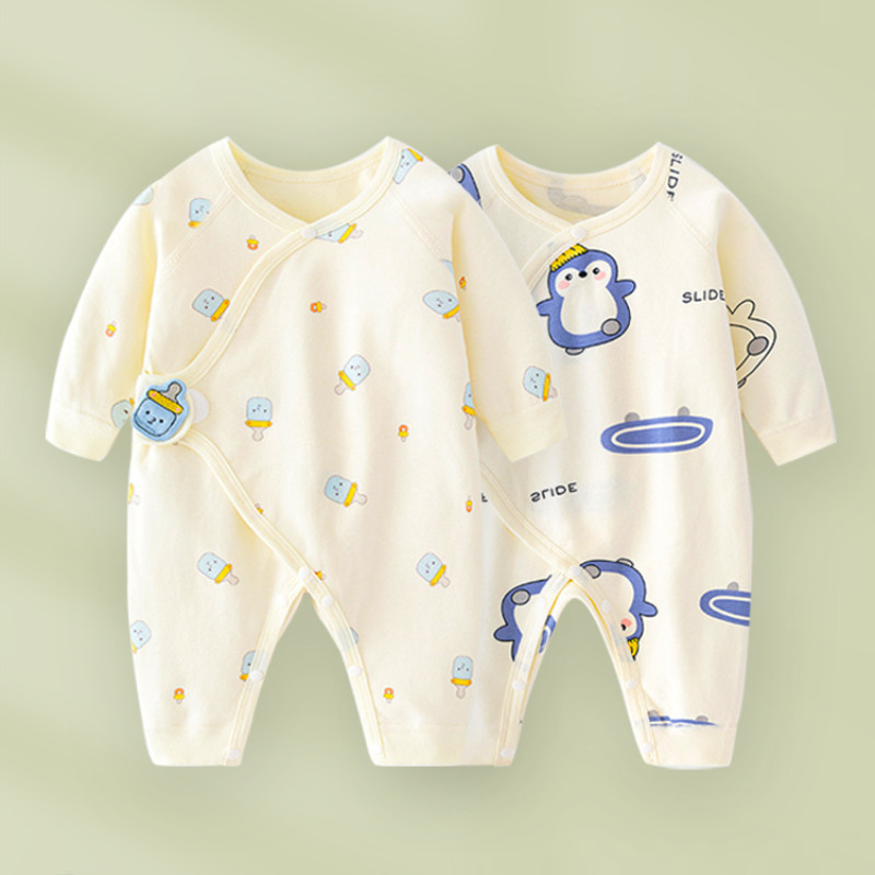 ✨ส่งจากไทย✨🔥ของพร้อมส่ง ส่งใน 24 ชั่วโมง🔥 พร้อมส่ง ชุดจั๊มสูทรอมเปอร์ แขนยาว ผ้าฝ้ายแท้ พิมพ์ลายพระสงฆ์ สําหรับเด็กทารกแรกเกิด ทุกฤดู