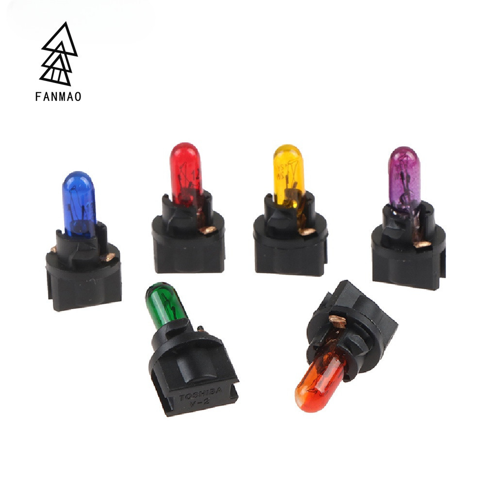 FANMAO ifar 10PCS T5 T6.5 หลอดไฟ Led W1.2WCar ไฟภายใน Dashboard Heag ตัวบ่งชี้ merrtn