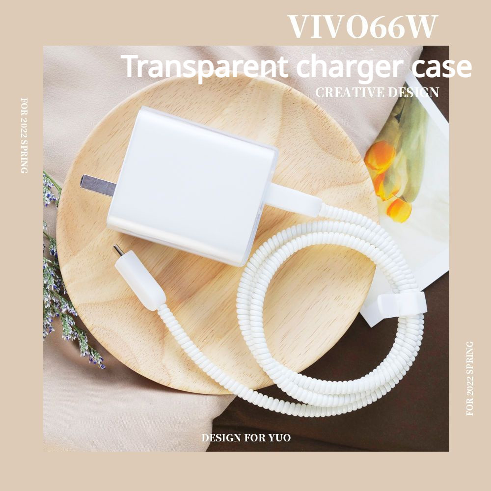 สําหรับ VIVO 66W 90W V50 โปร่งใสชุด Soft TPU Charger Protector V27e Charger กรณี V29 5g 80W-V8073L0A