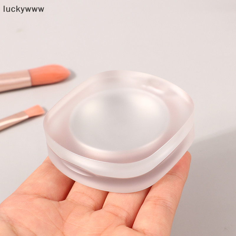 Luckywww กล่องเครื่องสําอาง อายแชโดว์ บลัชออน ไฮไลท์ ทรงกลม แบบฝาพับ