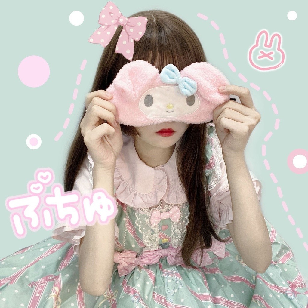 SANRIO หน้ากากปิดตานอนหลับ ลายการ์ตูน Melody Cinnamoroll Babycinnamoroll น่ารัก สําหรับเดินทาง