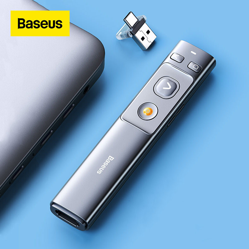 Baseus Presenter Universal Remote Wireless Pointer Flip Pen สําหรับ Mac Win Projector, การนําเสนอ, P