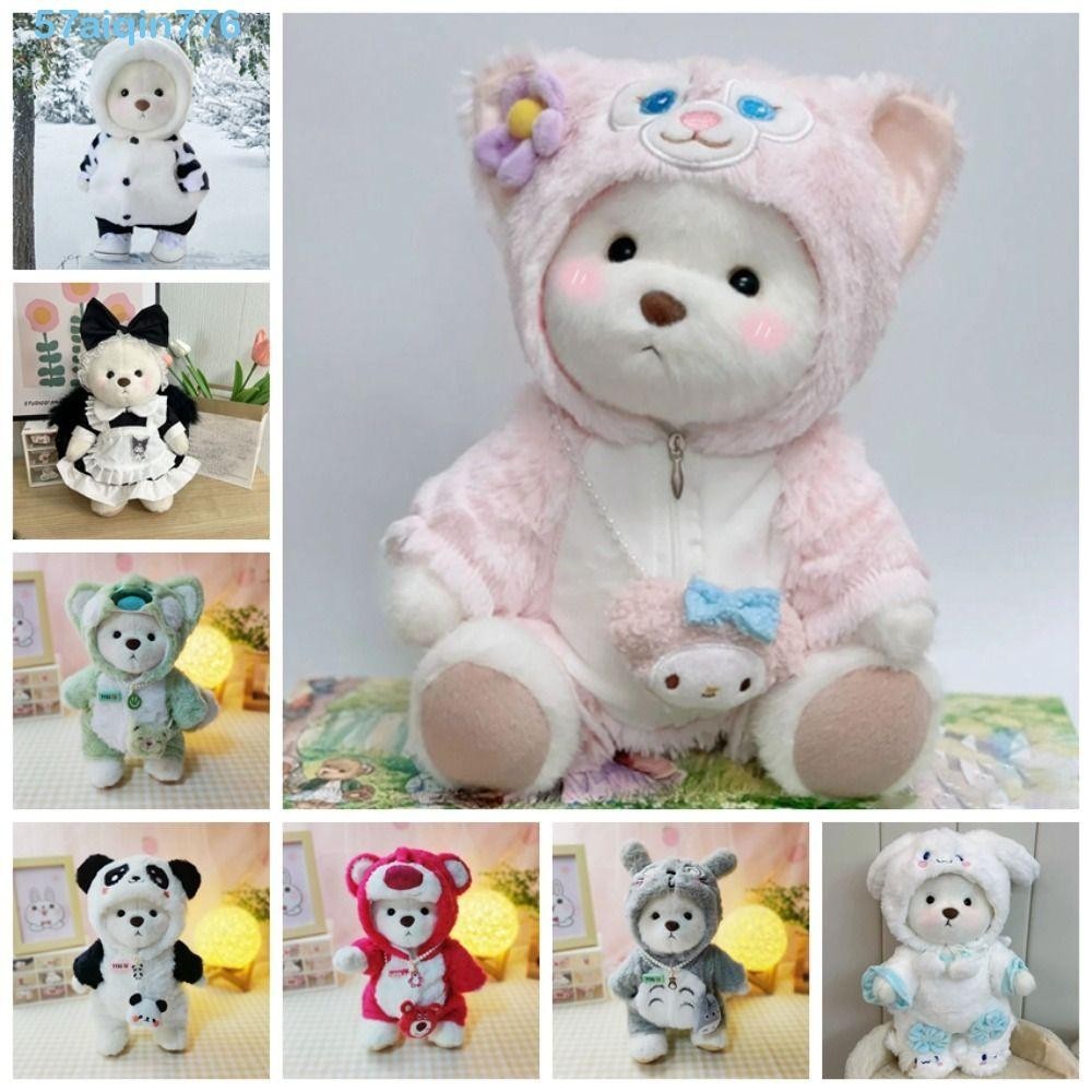 Aiqin เสื้อผ้าตุ๊กตาหมี Cinnamoroll Panda Teddy Tales Bears Suit Belle Strawberry Bear Kuromi Teddy Bear ขนาด 30 ซม. สําหรับเด็กผู้หญิง