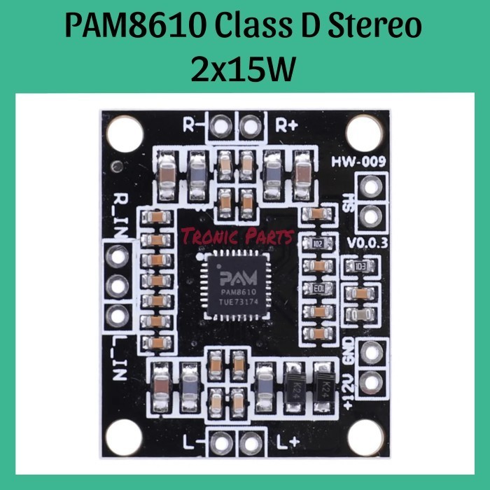 Pam8610 เครื่องขยายเสียงสเตอริโอดิจิทัล Class D 2x15W PAM 8610 Dual Ch ขนาดเล็ก