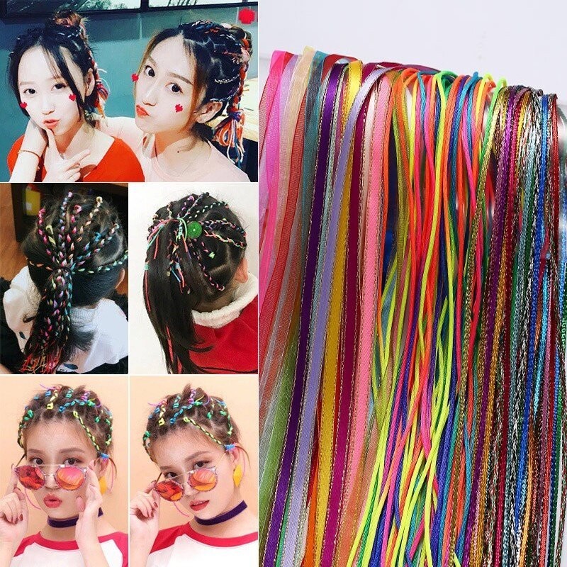 ยางรัดผมถักเปีย สีหวาน ริบบิ้น ฤดูร้อน เดรดล็อก เครื่องประดับผม สําหรับผู้หญิง