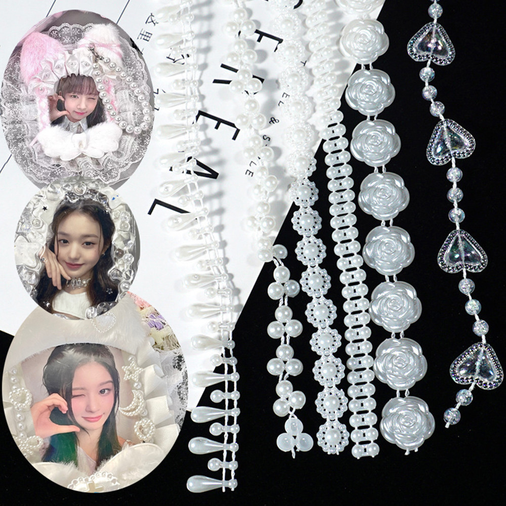 ลูกปัดไข่มุก ทรงหยดน้ํา 1 เมตร แฮนด์เมด สําหรับตกแต่งการ์ด DIY