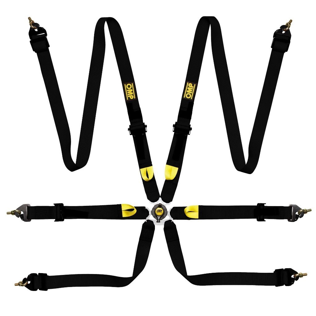 8428 FIRST 2" HARNESS BLACK เข็มขัดนิรภัย 6จุด OMP ดำ