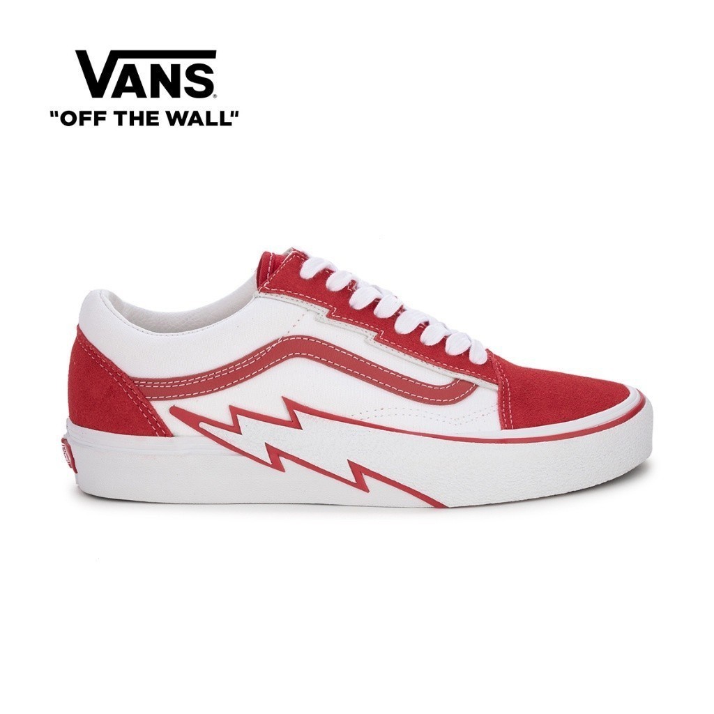 รองเท้าผ้าใบ Vans Old Skool Bolt 2-Tone สีแดง/สีขาว สําหรับผู้ชาย