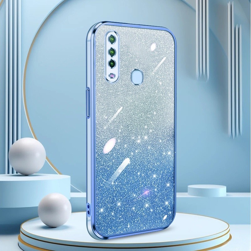 เคสใสสําหรับ Vivo Y17 Y15 Y12 Y12i Y11 Y19 Y3 1916 1906 1904 1901 1902 1915 U3 Gradient Sparkling เคสโทรศัพท์ Soft Protector ฝาครอบ