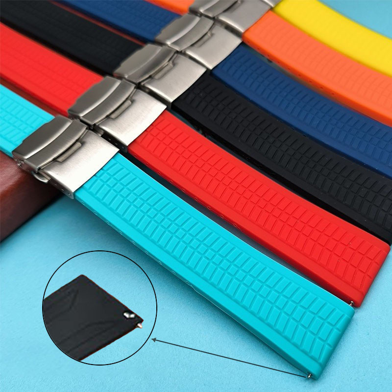 20มิลลิเมตร22มิลลิเมตร24มิลลิเมตรยางซิลิโคนสายนาฬิกาด่วนที่วางจําหน่ายนุ่มสร้อยข้อมือสากลผู้หญิงผู้ชายสายรัดข้อมือดําน้ํากันน้ํากีฬาวงว