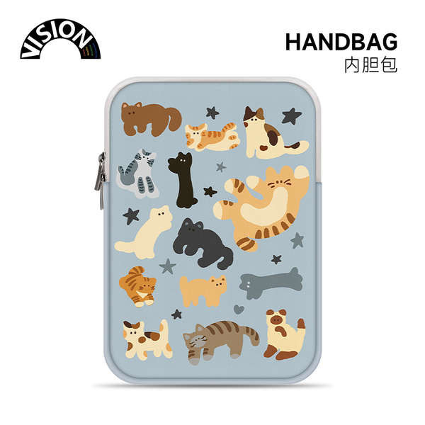 กระเป๋าใส่แล็ปท็อป VISION Park กระเป๋าใส่ลูกแมวสำหรับเด็กผู้หญิง14นิ้ว IPAD สำหรับ Lenovo Air Apple mac Notebook Huawei 15.6นิ้วฝาครอบป้องกัน HP Xiaomi แท็บเล็ต Ins กระเป๋าเก็บของ