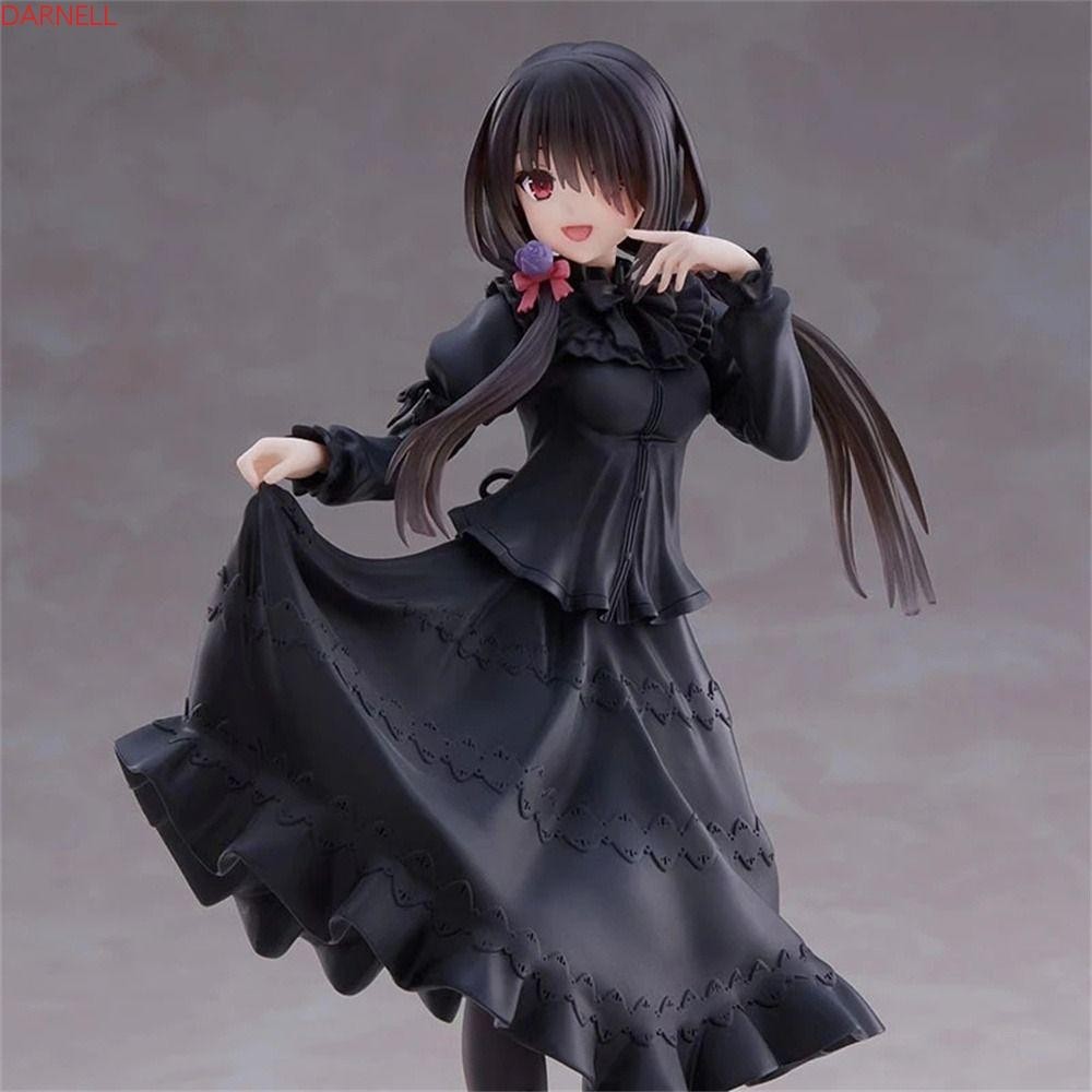 DARNELL Kurumi Tokisaki รูป PVC 20 ซม.Action Figure ชุดสีดําอะนิเมะรูปตกแต่งรถ Kurumi Tokisaki รุ่น