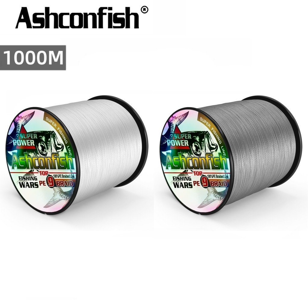 Ashconfish ถัก9 1000 เมตร สายตกปลาถัก X9 Multifilament PE Line สีขาวและสีเทา