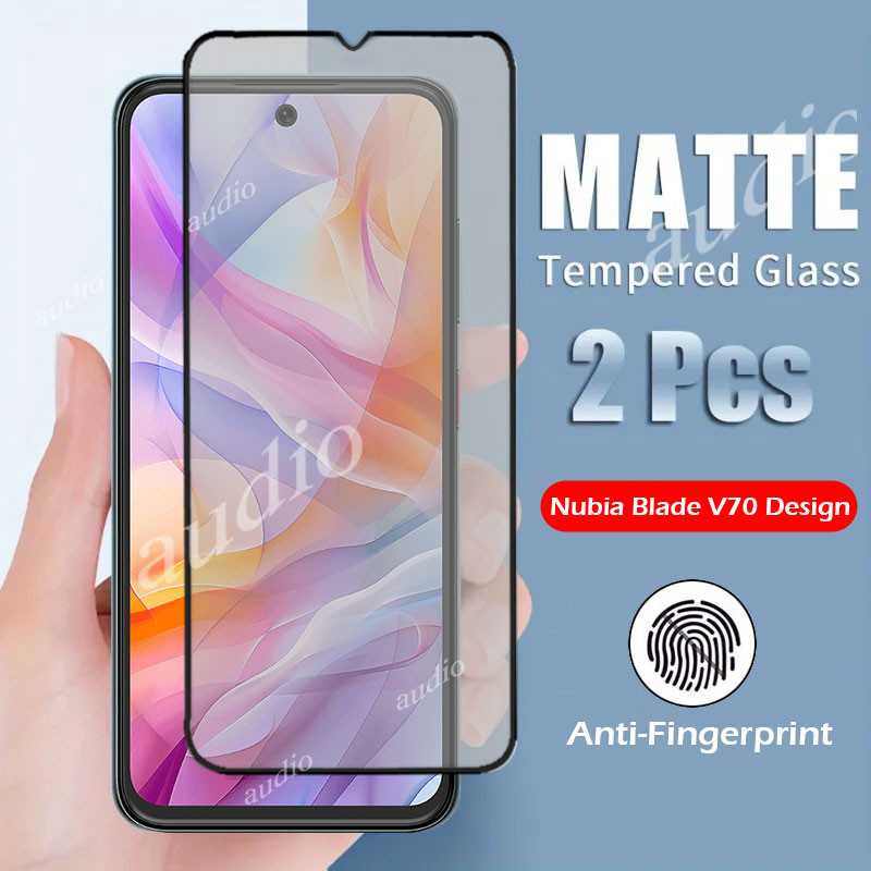 Nubia V70 Design 4G Full Cover Matte กระจกนิรภัยสําหรับ ZTE Blade V70 Design BladeV70 4G Anti-Finger