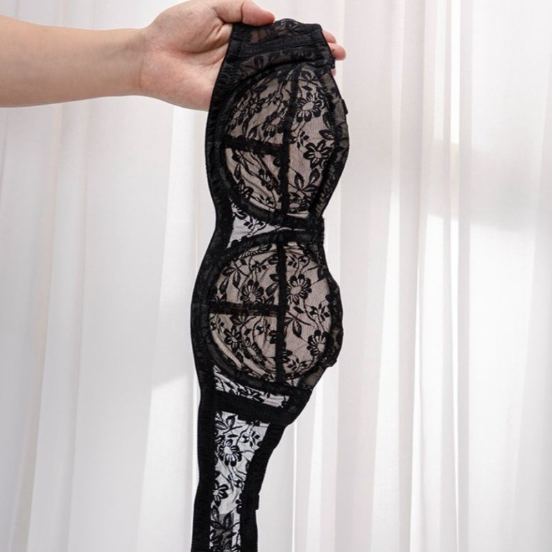 Ecmln ฤดูร้อน Ultra-thin Cool Strapless Bra สําหรับผู้หญิงแหวนเหล็ก Push Up เซ็กซี่ลูกไม้ลื่นและ Non-sagging Tube Top