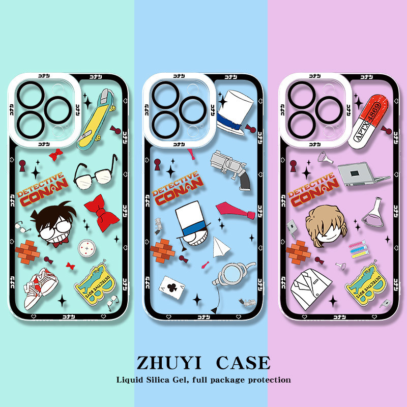 เคสโทรศัพท์นักสืบโคนันสําหรับ iPhone 16 iPhone 15 Pro Max 14 12 Mini 11