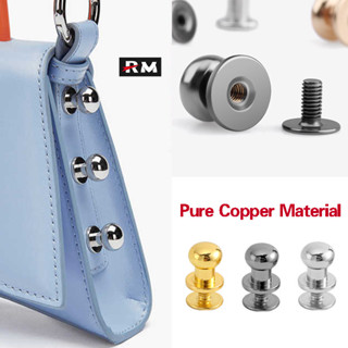 [ ทองแดงบริสุทธิ์ ] เล็บหัวกลมกระเป๋าหัวเข็มขัดหมุด ทําเอง ท…