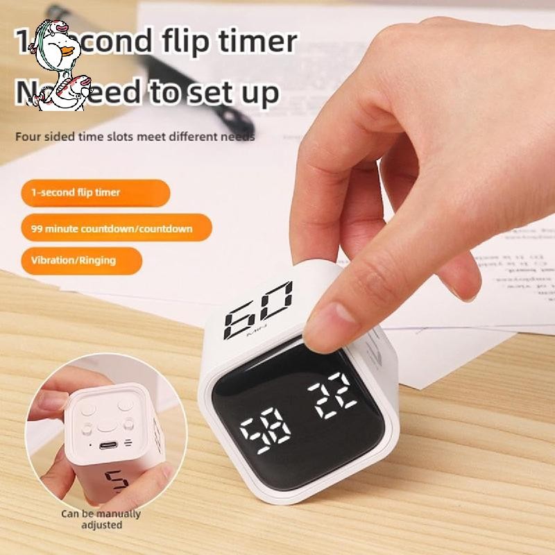 Cube Pomodoro Timer, หมุน Pomodoro Timer, Timer Flip Gravity Sensor Cube Timer นับถอยหลัง,เรียนรู้ฟิ