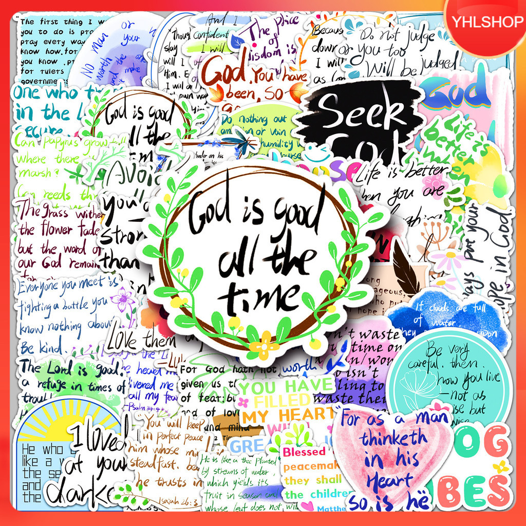 🍀ส่งจากไทย🍀 50แบบ Sticker ข้อคิด คำคม คิดบวก ประโยคในคัมภีร์ไบเบิล Bible inspire sentence