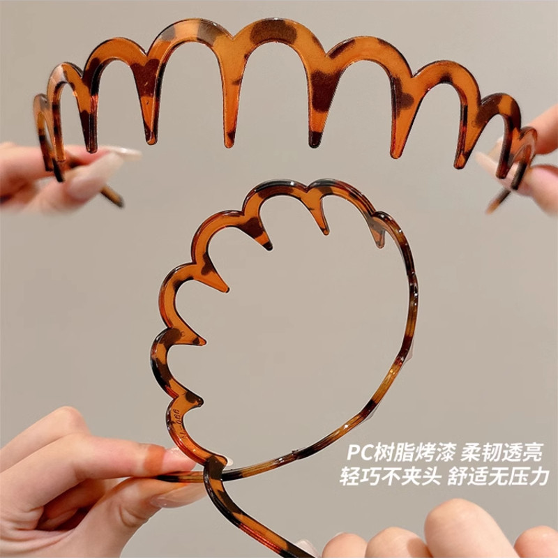 ยางรัดผมหยักแบบเรียบง่ายเกาหลีสําหรับผู้หญิง 2025 ที่คาดผมอเนกประสงค์ฤดูใบไม้ผลิ - รูปที่ 5