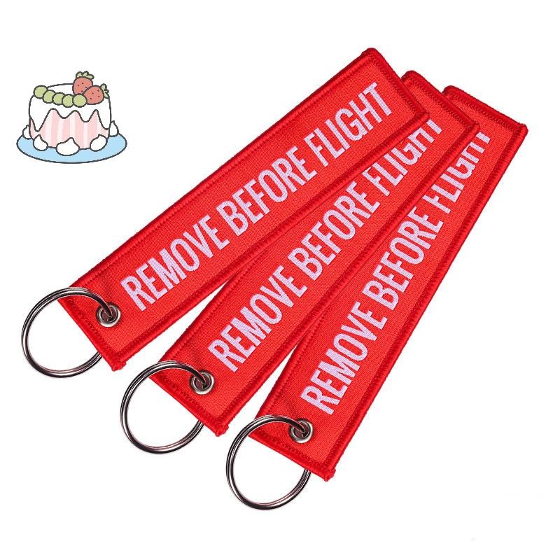 [Sep] ลบก่อนพวงกุญแจเที่ยวบินพวงกุญแจโพลีเอสเตอร์เย็บปักถักร้อยข้อความ 13*3 ซม.