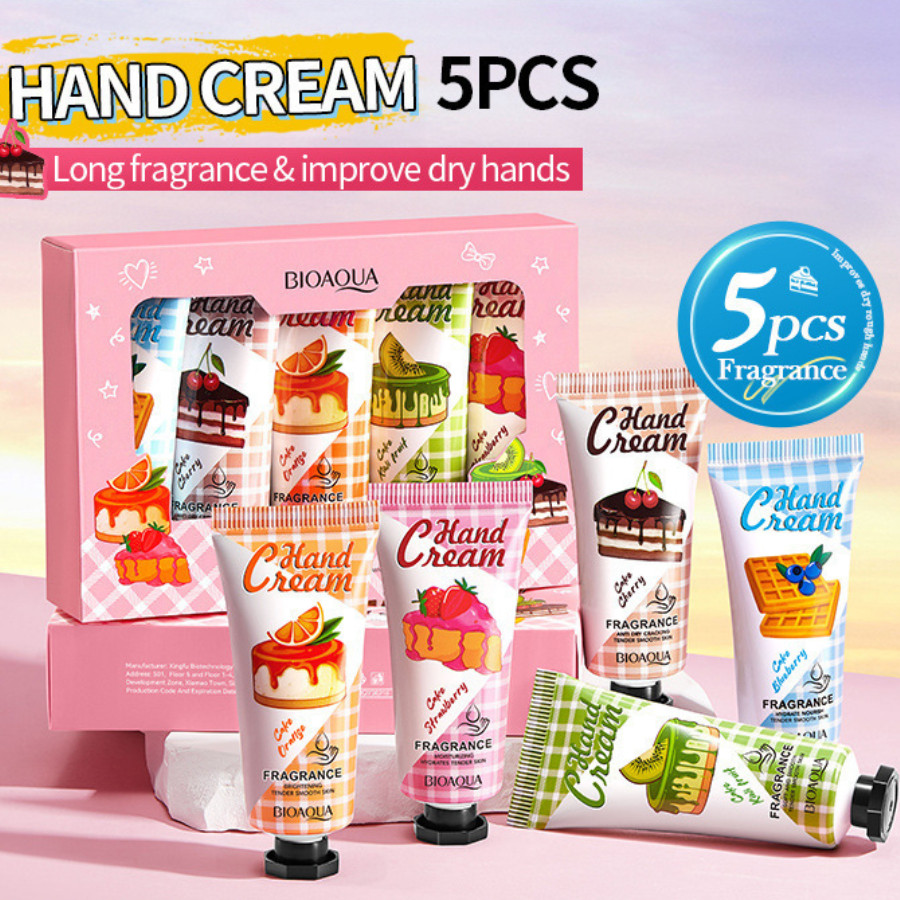 ชุดครีมทามือกลิ่นผลไม้ - คอลเลกชันครีมทามือให้ความชุ่มชื้น 5 ชิ้นสําหรับมือบํารุงและกลิ่นหอม - รูปที่ 7
