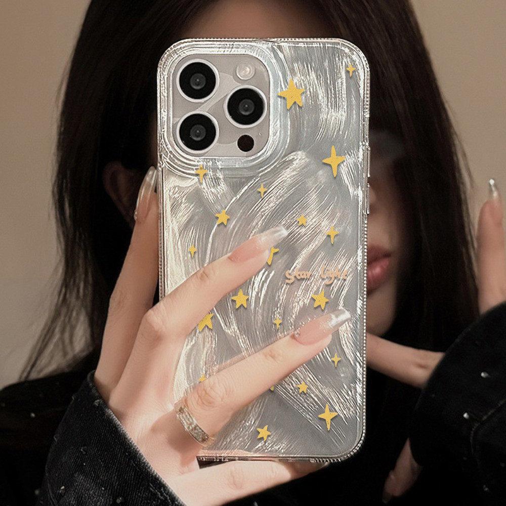 เคสเลเซอร์สีเงินหรูหรา Vivo Y18 Y20 Y17 Y12 Y21 Y22 Y27 Y28 Y03 OPPO A77 A58 A60 A79 A17 A16 A15 A38