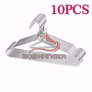 [BOS HANGER] GANTUNGAN BAJU HANGER KAWAT 10PCS STAINLESS STEEL BESI KUAT TAHAN LAMA 10 PCS