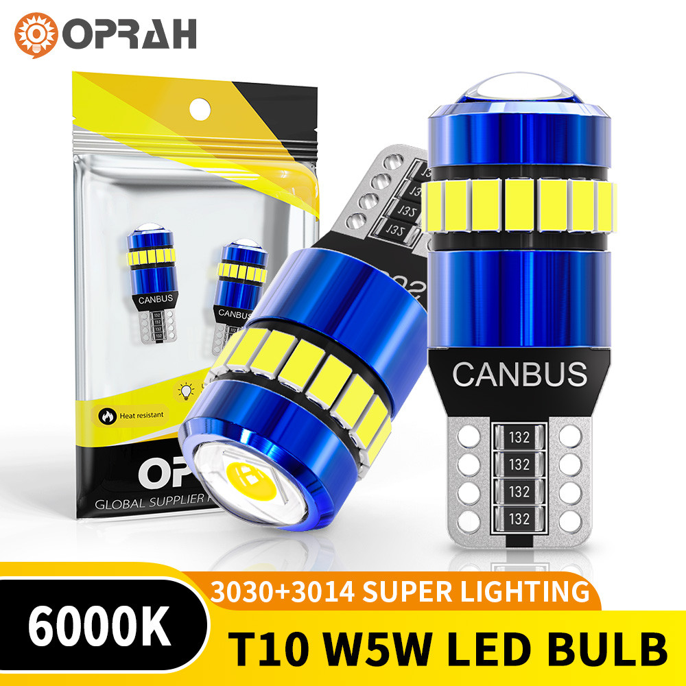 Oprah 2 ชิ้น T10 W5W หลอดไฟ LED Super Bright 3014 3030 18SMD ไฟที่จอดรถหลังคาไฟเลี้ยวหลอดไฟรถยนต์ 12 โวลต์