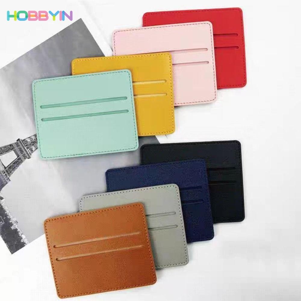 HOBBYIN แพ็คเกจการ์ด, ที่ใส่บัตรประจําตัวขนาดเล็กบางเฉียบ, กระเป๋าสตางค์นามบัตรหนัง PU แฟชั่นผู้หญิงผู้ชาย