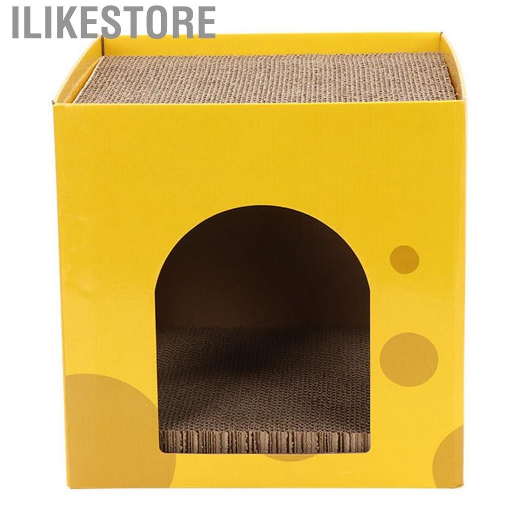 Ilikestore Cat Scratching House  Cardboard Cheese Shape Scratch Resistant Claws Grinding Multifuncti
