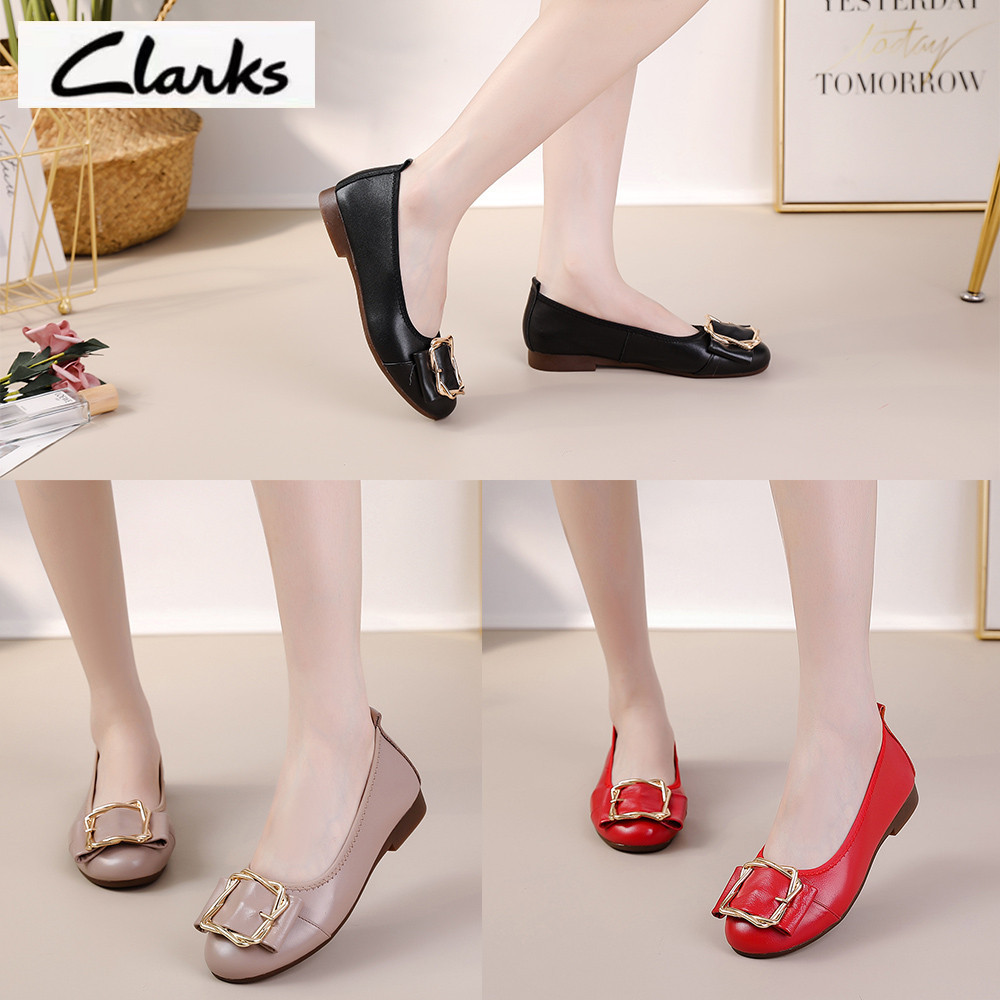 Clarks รองเท้าใหม่ pata woman clarks Flats ผู้หญิงรองเท้าหนังแท้ผู้หญิง Jasmine