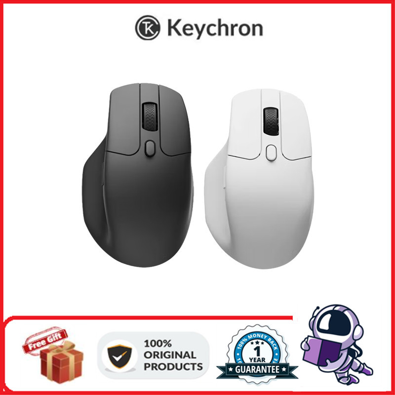Keychron M6 เมาส์ไร้สาย 2.4G Bluetooth 3395 เมาส์แบบมีสายตามหลักสรีรศาสตร์