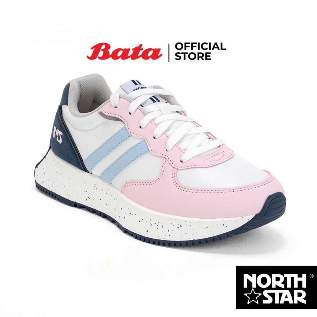 Bata บาจา by North Star รองเท้าผ้าใบสนีคเกอร์แบบผูกเชือก ลำลองแฟชั่น ดีไซน์เก๋ สวมใส่ง่าย สำหรับผู้หญิง สีขาว รหัส 5201118