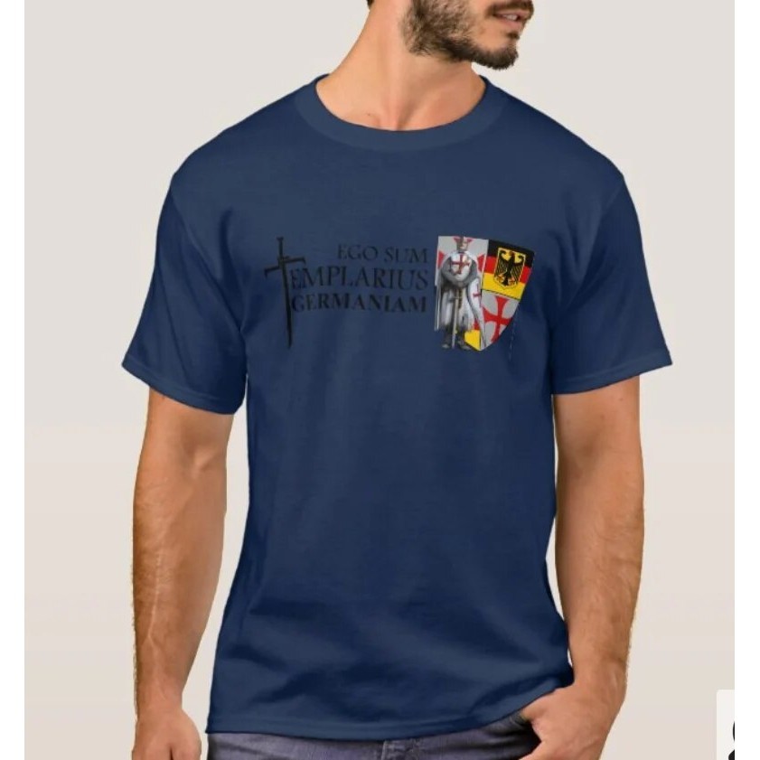 เสื้อยืด ผ้าฝ้าย พิมพ์ลาย Germaniam Germany Templars สําหรับผู้ชาย