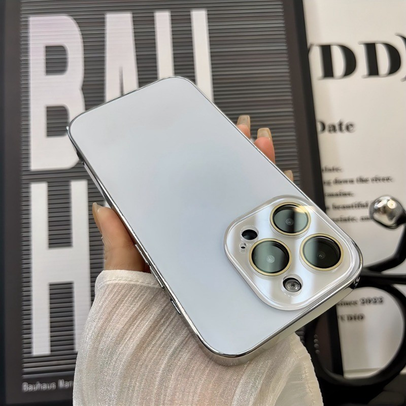เคสโทรศัพท์มือถือแบบแก้ว ไทเทเนียมแข็ง กันกระแทก กันรอยเลนส์กล้อง ลาย AG หรูหรา สําหรับ iPhone 11 12 13 14 Pro Max 15 Pro Max - ภาพย่อย 3