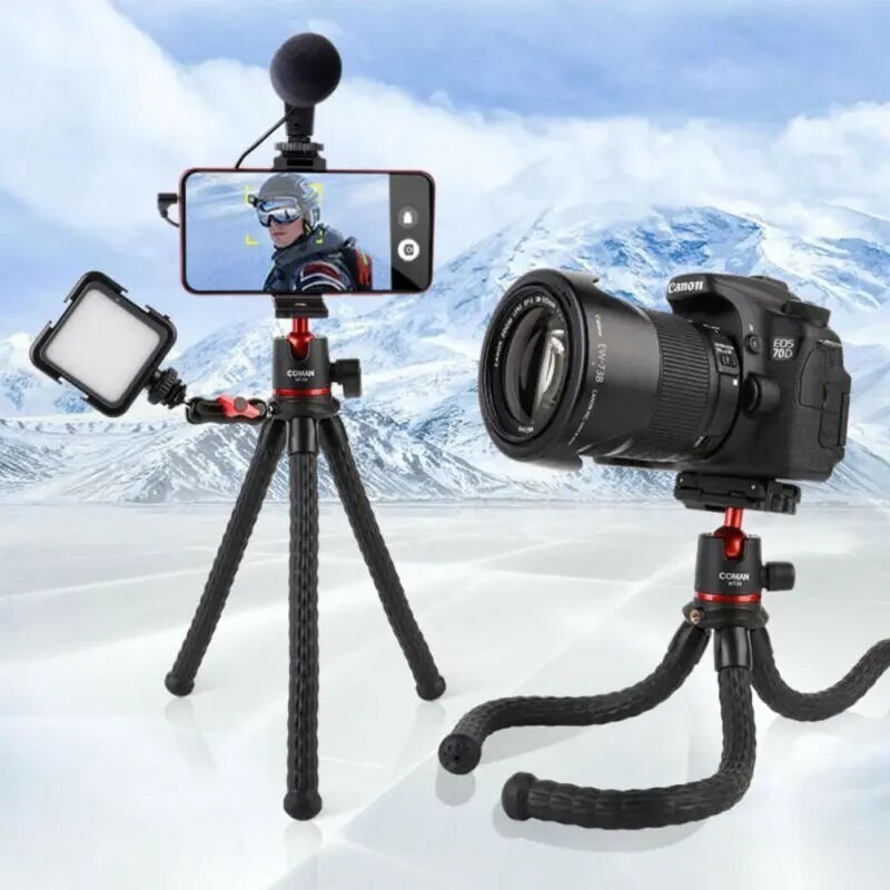 Bluetooth Remote Flexible Octopus Tripod Smartphone DSLR Vlog Tripod Travel Tripod Extend 1/4 Screw 