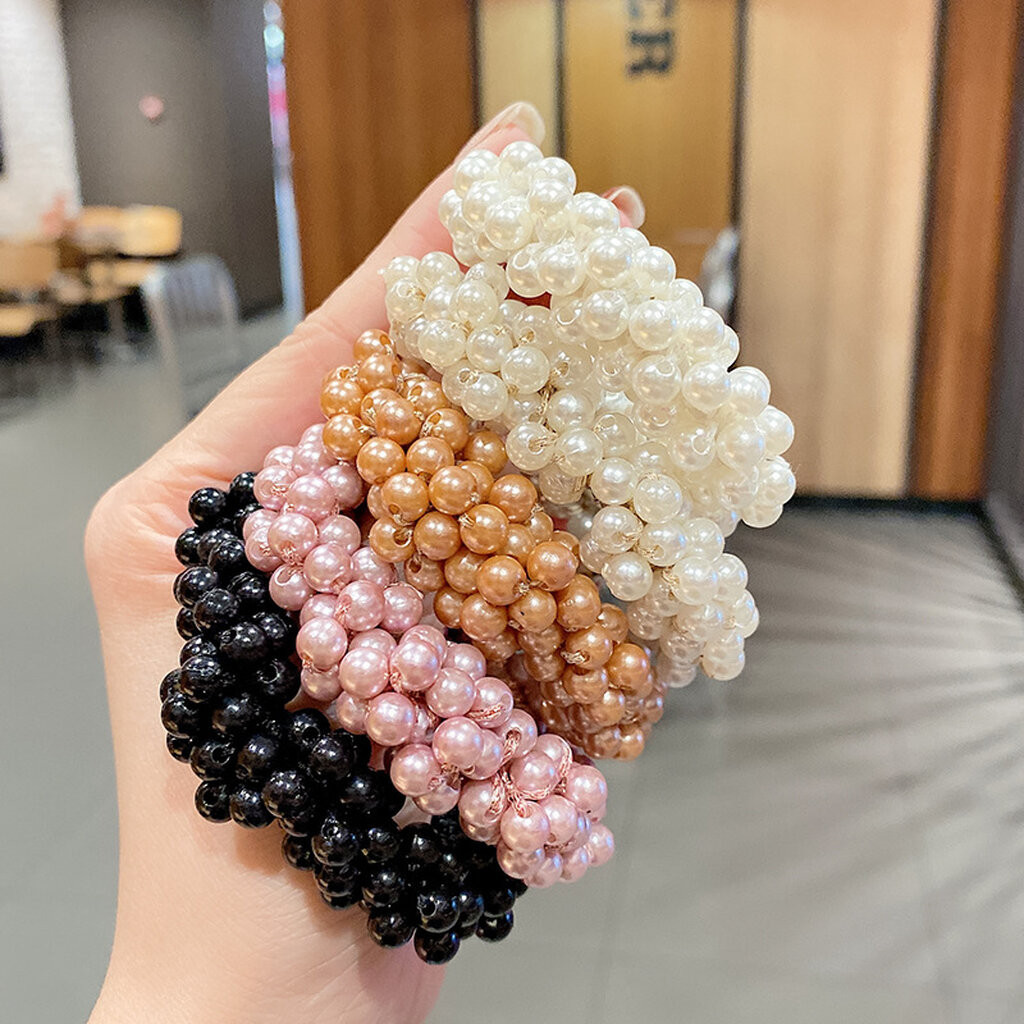 123พร้อม🥇 ยางไข่มุก รัดผม สีหวาน ยางมัดผมแฟชั่น