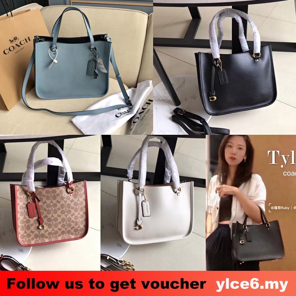 Tyler Carryall 28  C3889 C3460  พิมพ์คลาสสิก ผู้หญิง กระเป๋า Coac h กระเป๋าสะพาย หนังแท้