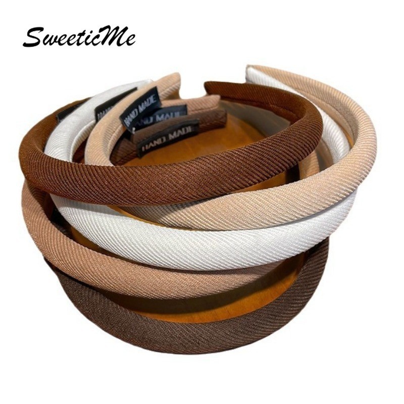 SweeticMe แฟชั่นใหม่ Basic สีทึบ All Match Headbands เครื่องประดับผม